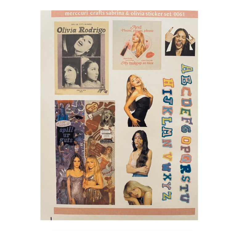 Küçük resim: Olivia Rodridgo Sabrina Carpenter Planner ve Laptop Stickerları 70'li 3 Syf Büyü