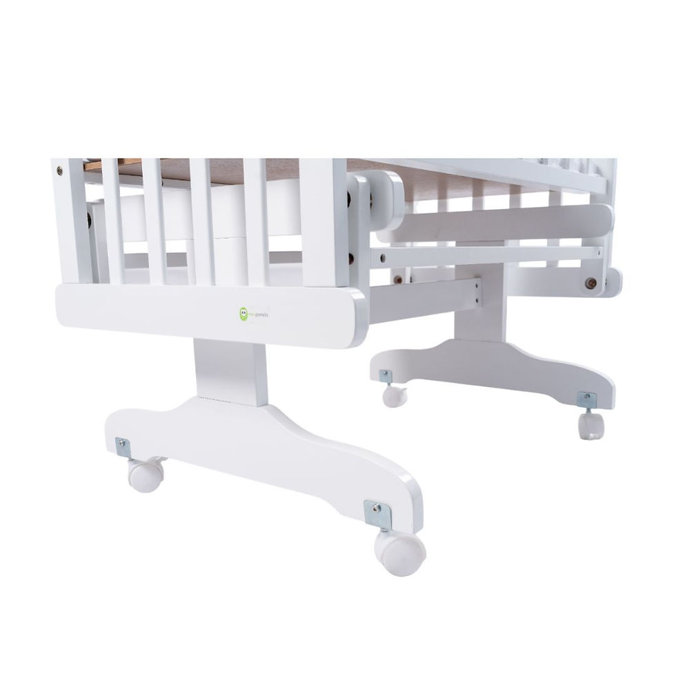 Thumbnail: Mini Panda Wooden Lullaby Bed 0-6 months, White