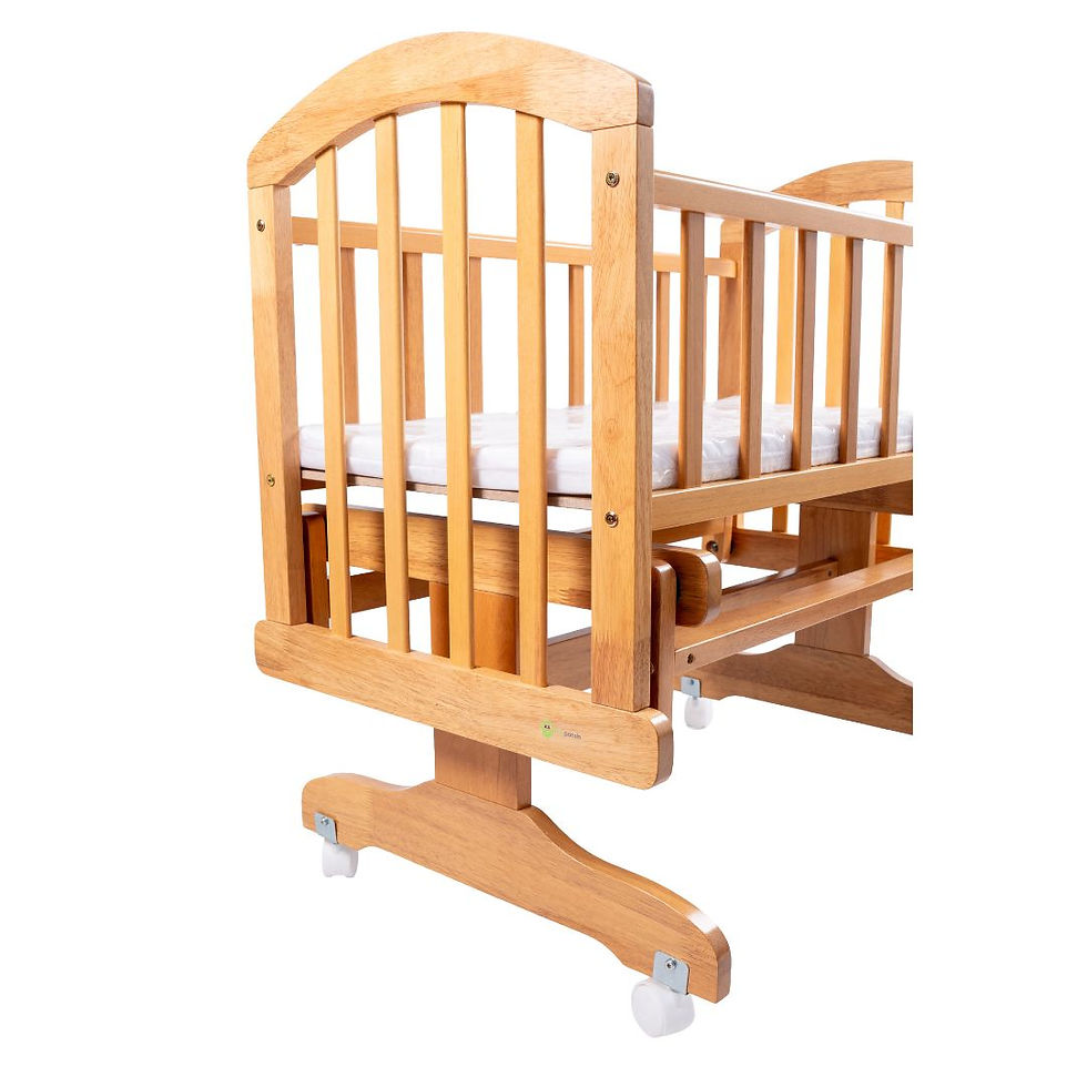 Thumbnail: Mini Panda Wooden Lullaby Bed 0-6 months, Natural