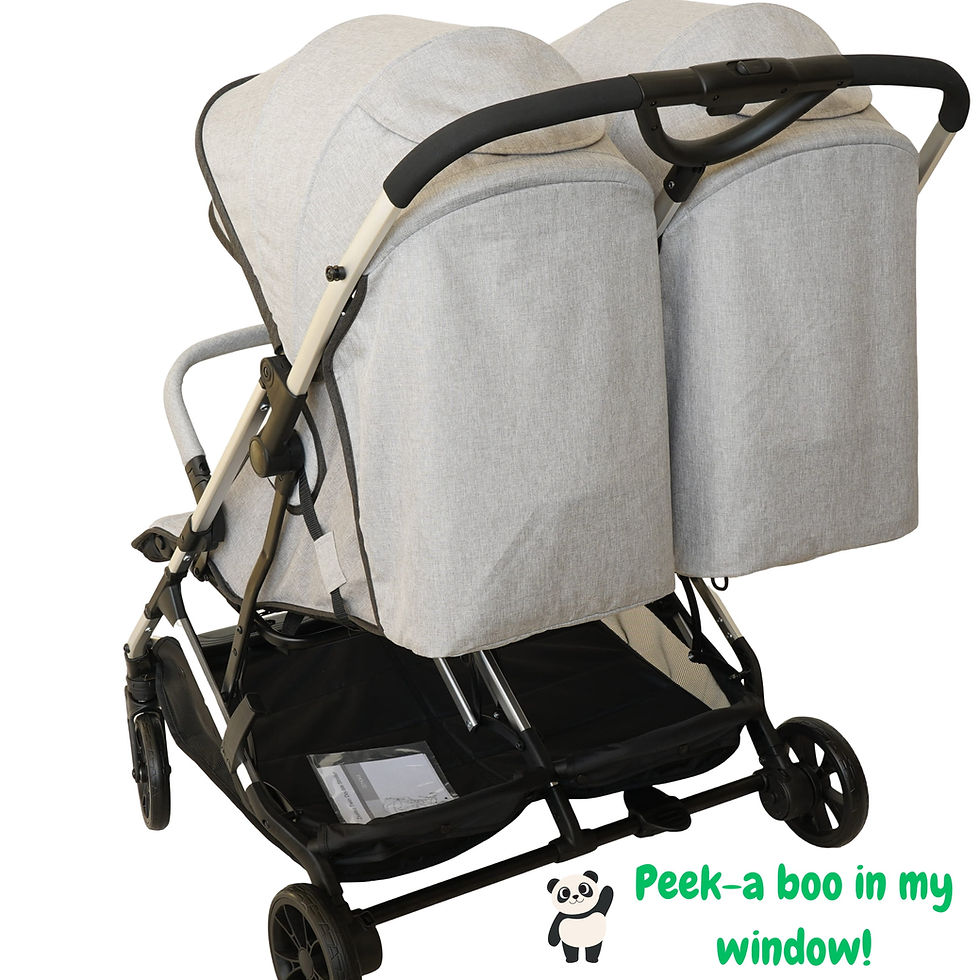 Thumbnail: Mini Panda Zealea Twin Double Stroller 0m-3y, Light Grey