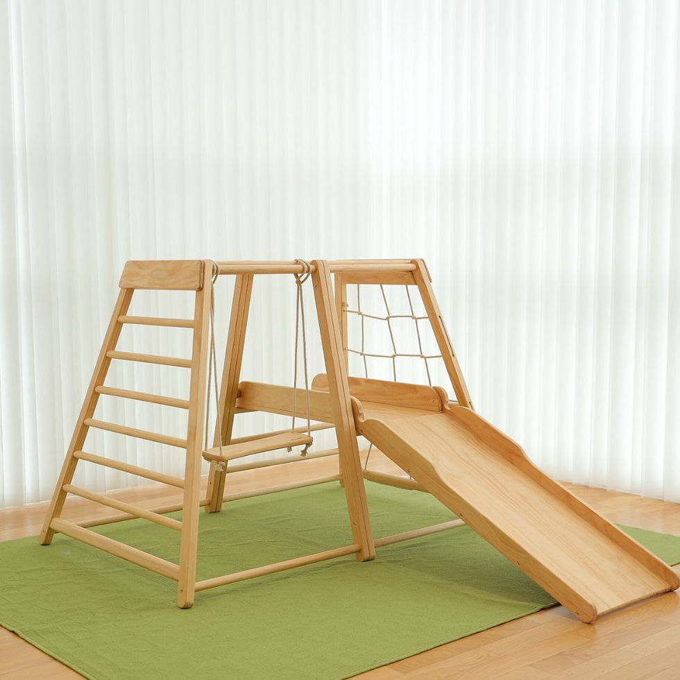 Thumbnail: Mini Panda Indoor Woodsy Climber & Slide Explorer 1.5 - 8 years, Natural