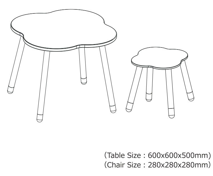 Thumbnail: Mini Panda - Clovercharm Wooden Table & Chair  2 years+, Pure Ivory