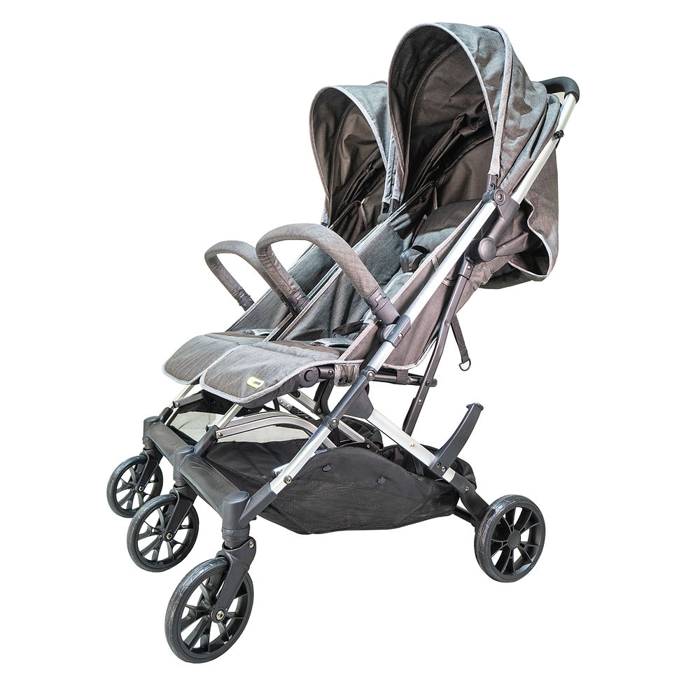 Thumbnail: Mini Panda Zealea Twin Double Stroller 0m-3y, Ebony