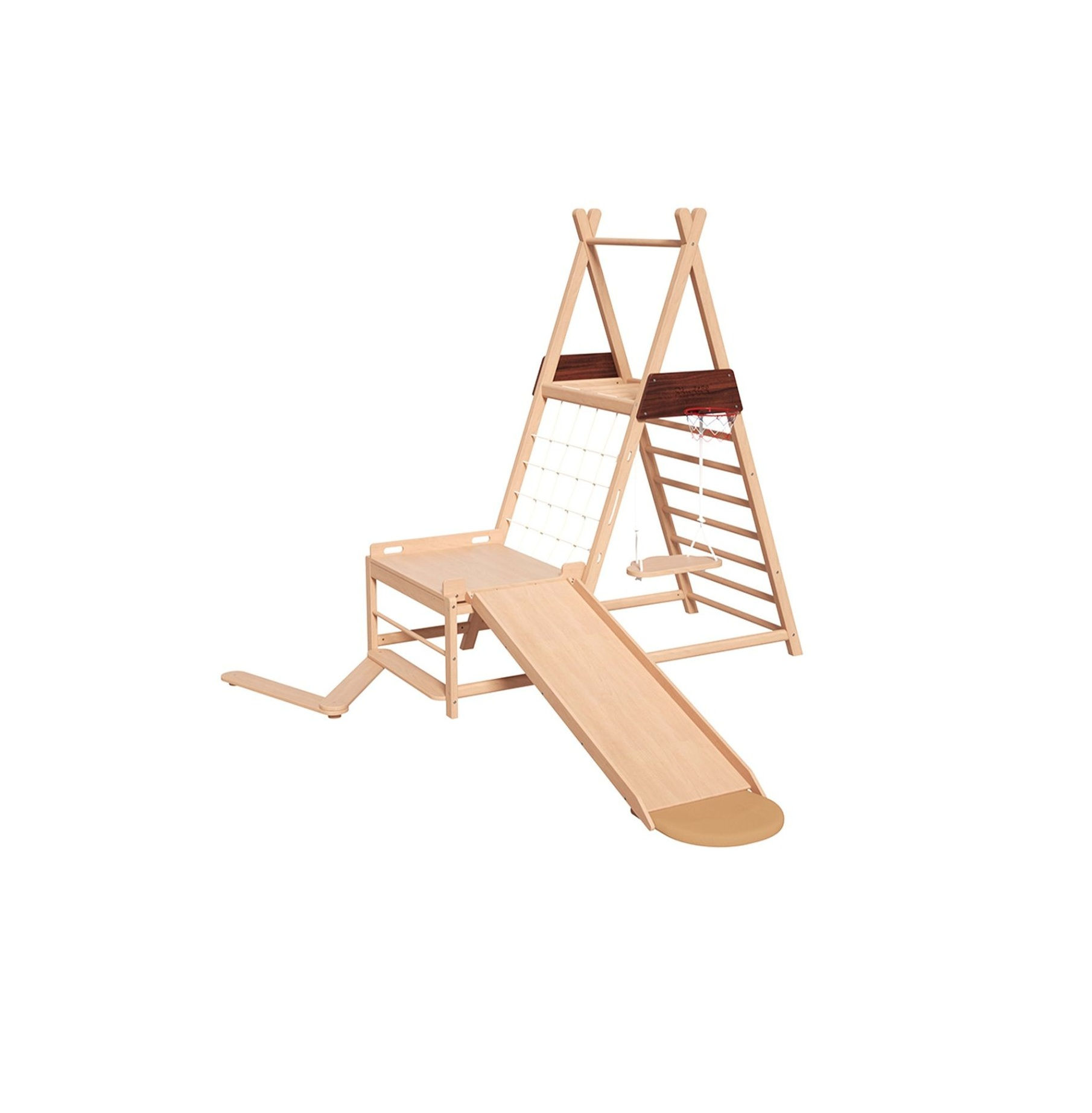 Mini Panda Indoor Woodland Play Climber & Slide 1.5 - 8 years, Natural