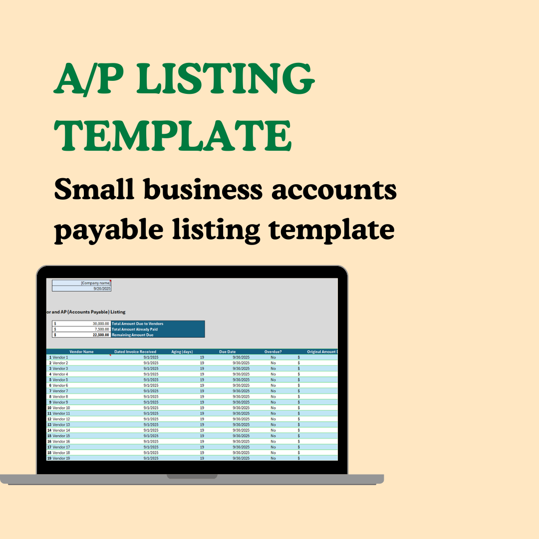 A/P Listing Template
