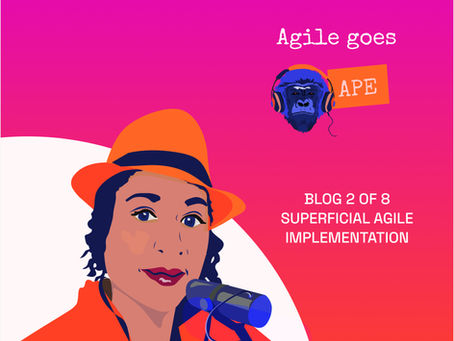 presenter attia jamil with the logo agile goes ape logo and with the second part of 8 seriers blog called superficial agiles implementaion