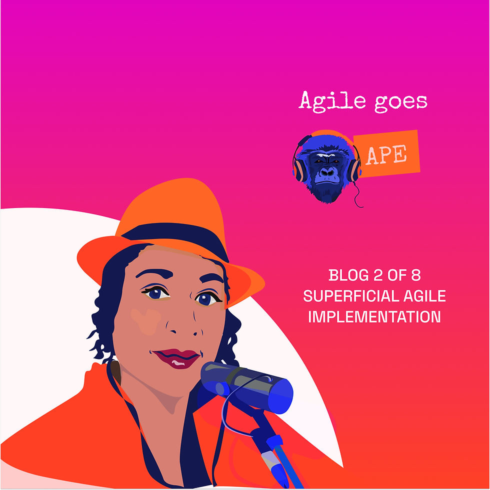 presenter attia jamil with the logo agile goes ape logo and with the second part of 8 seriers blog called superficial agiles implementaion