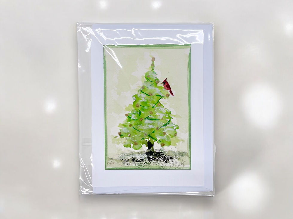 Art Card - Green Tree #1, 5" x 7"