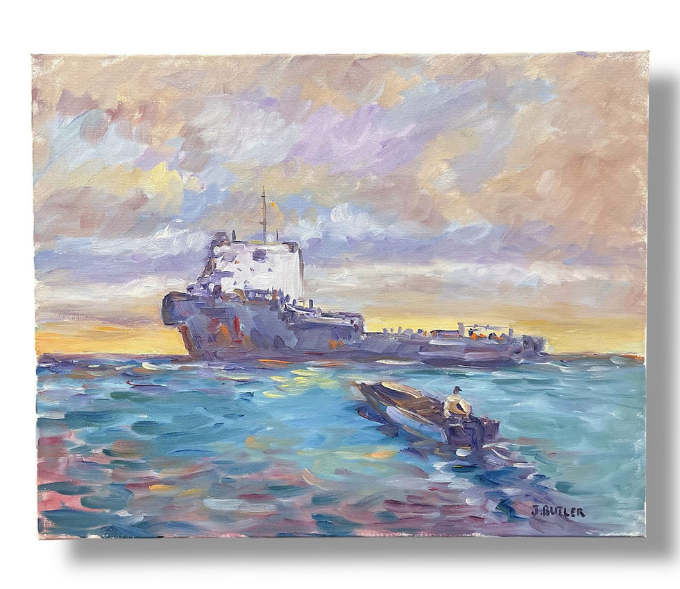 Thumbnail: Evening Freighter, 20" x 24"
