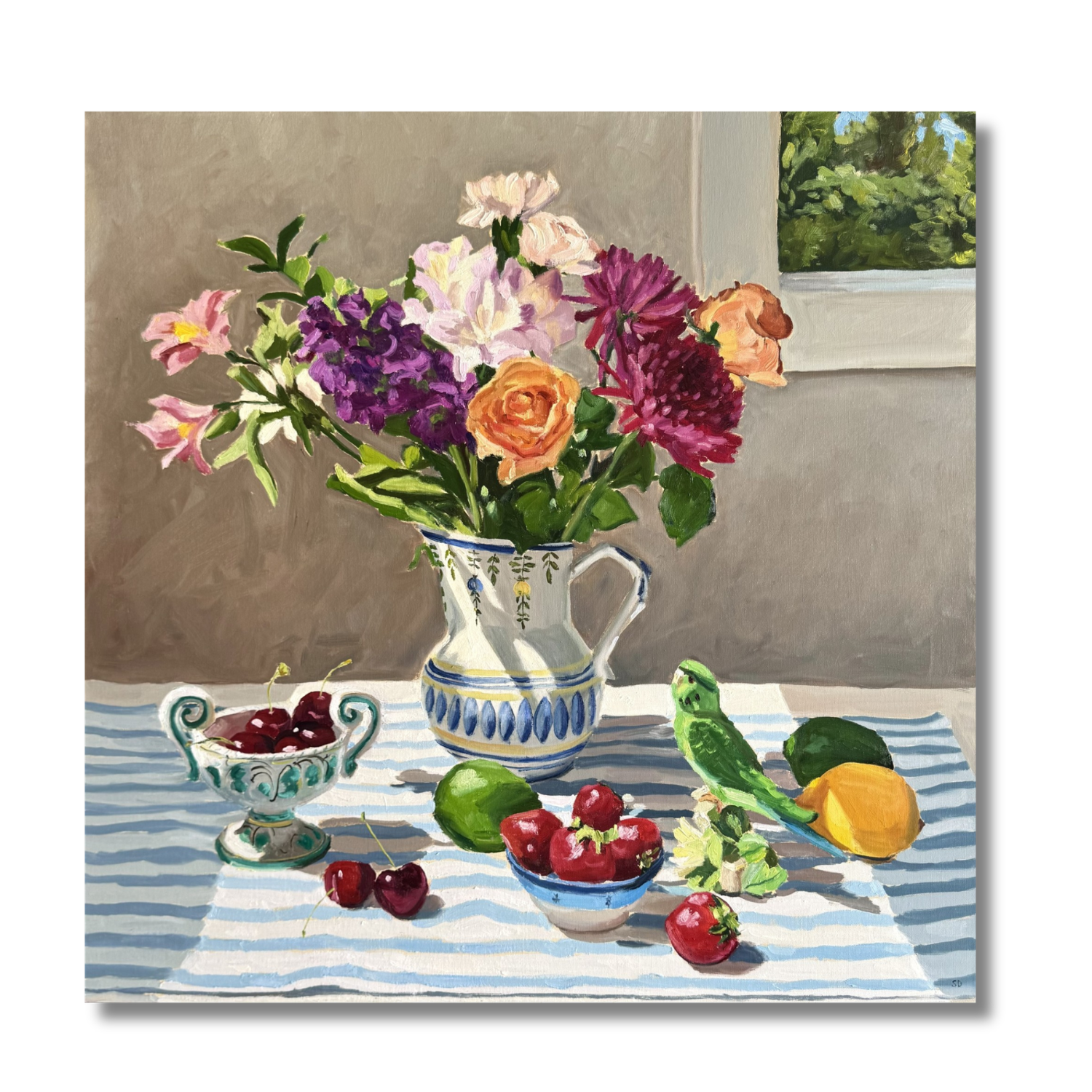 Sunny Summer Still Life With Fruits & Vintage Vessels, by Stéphanie Doucet