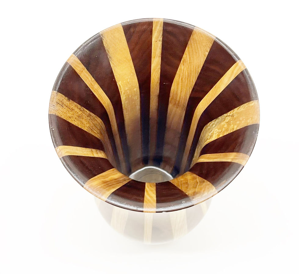 Thumbnail: Walnut & Ash Striped Vase, 6" x 13"