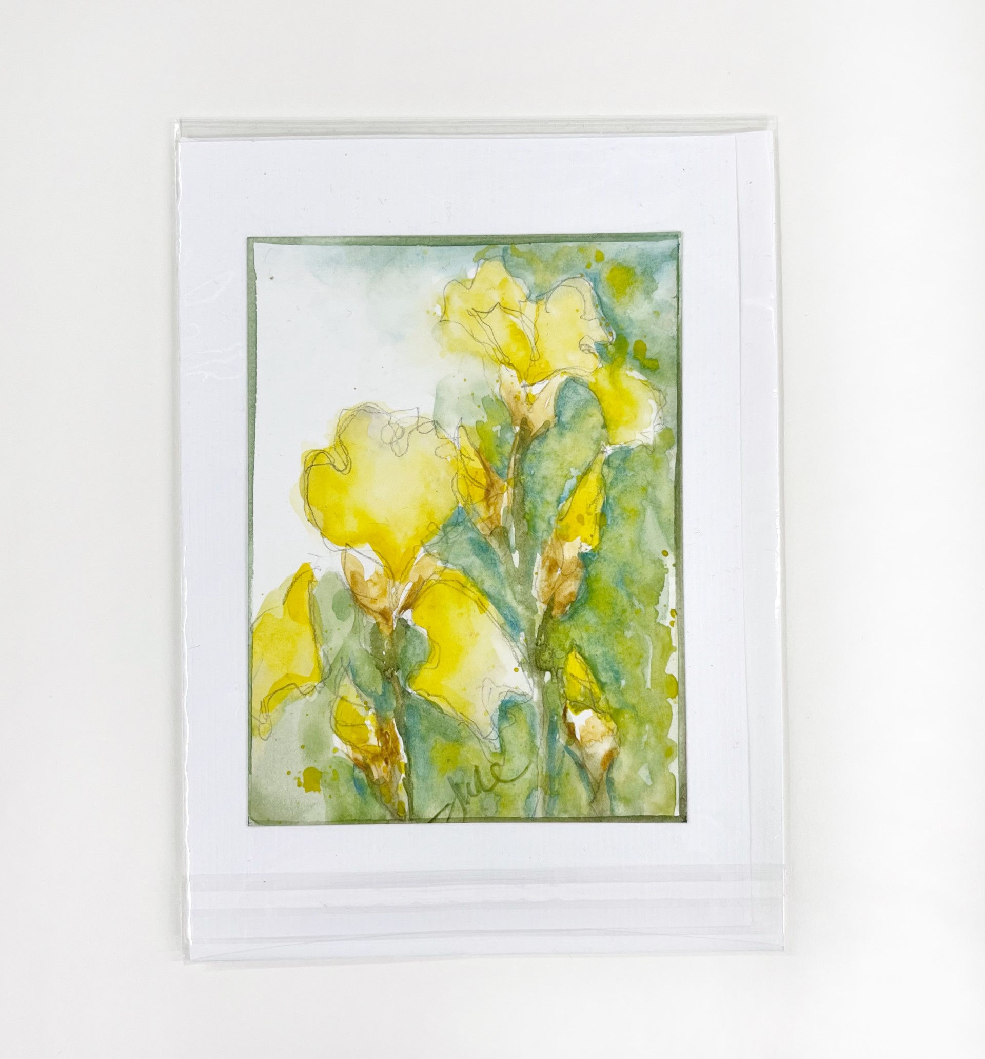 Art Card - Yellow Iris 2, 5" x 7"
