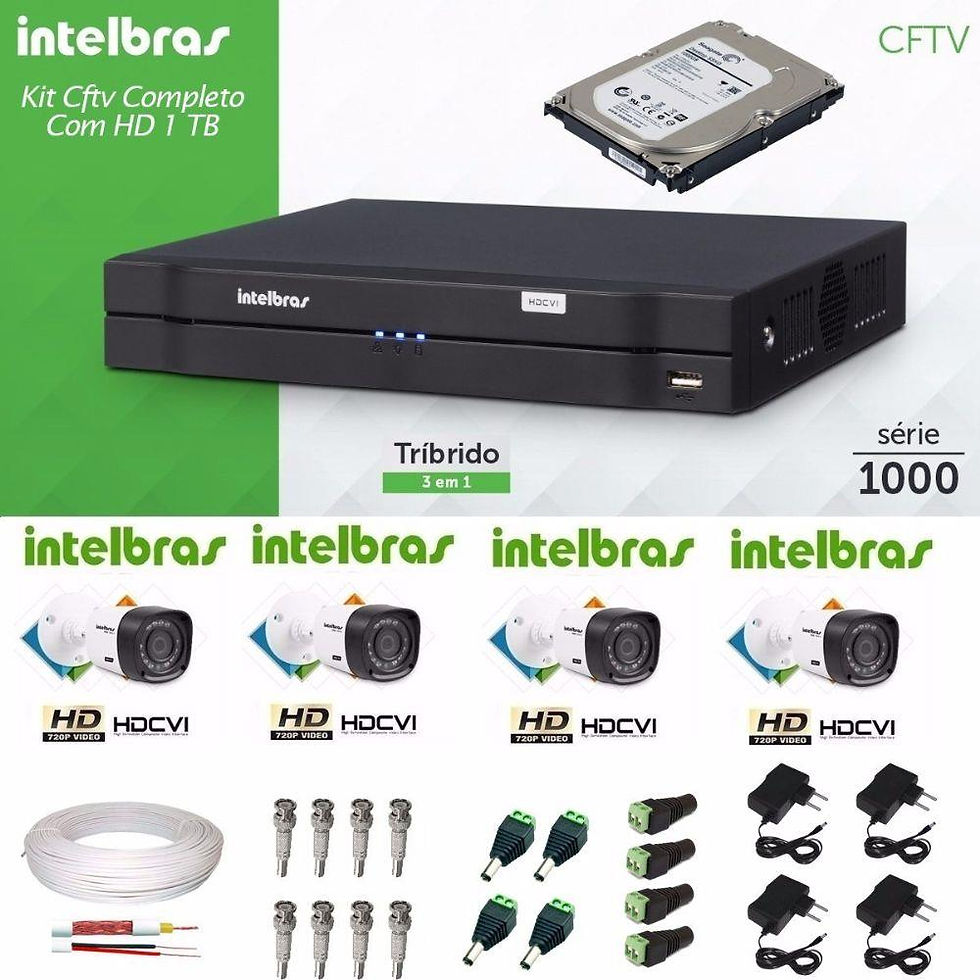 Kit-CFTV-Intelbras-4-Cameras-Hdcvi-720p-