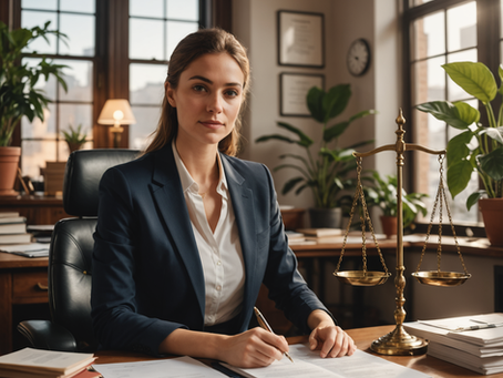 A paralegal sitting at a desk.