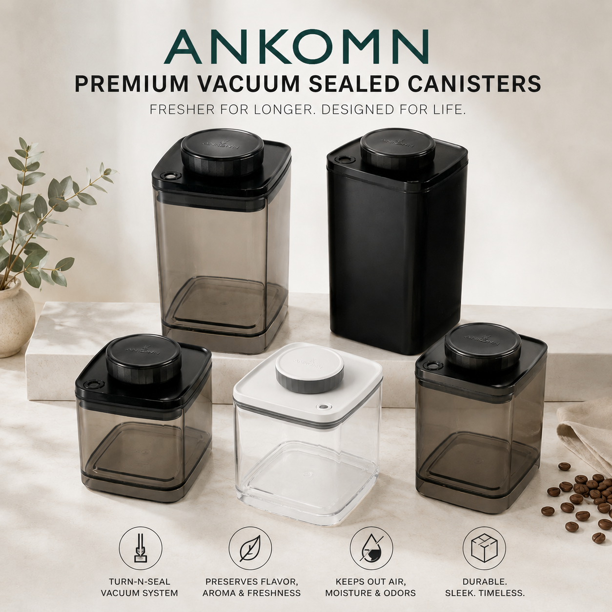 Ankomn Turn N Seal Vacuum Airtight Food Container