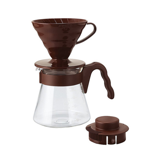 Hario V60 Plastic Dripper Pour Over Set Brown 02 Size barista