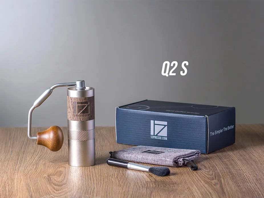 Thumbnail: 1Zpresso Q2 S Manual Coffee Grinder with foldable handle - Heptagonal Burr