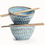 Thumbnail: SET OF TWO Blue Rutile , Oatmeal Noodle Bowls. 