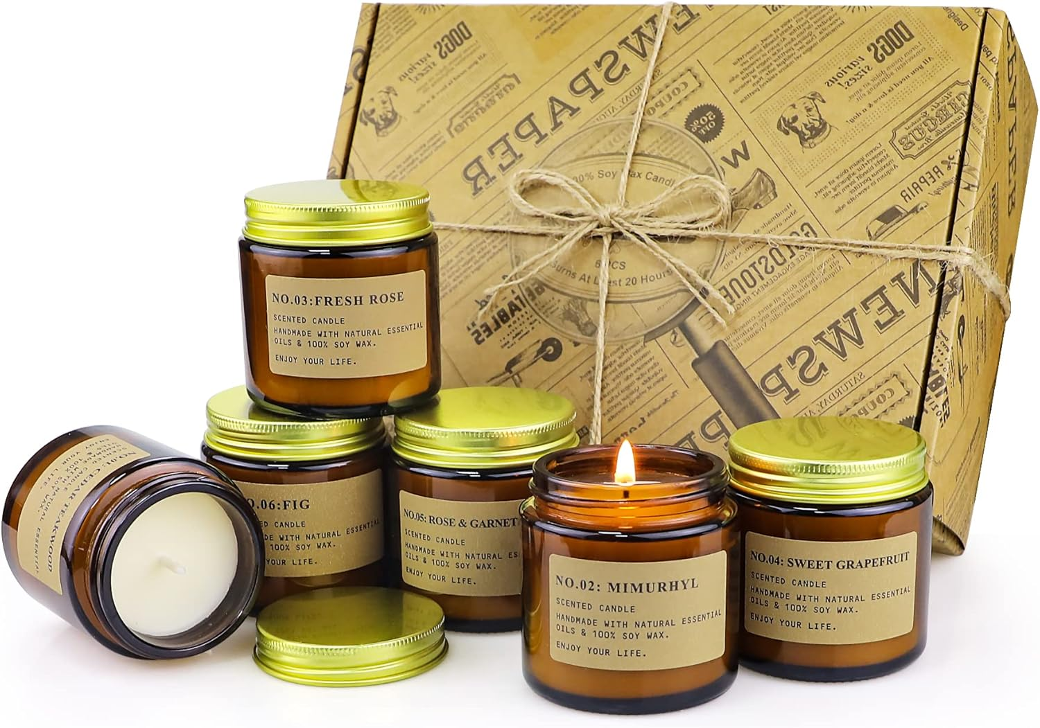 Scented Candles Gifts Set, 6 Pack Aromatherapy