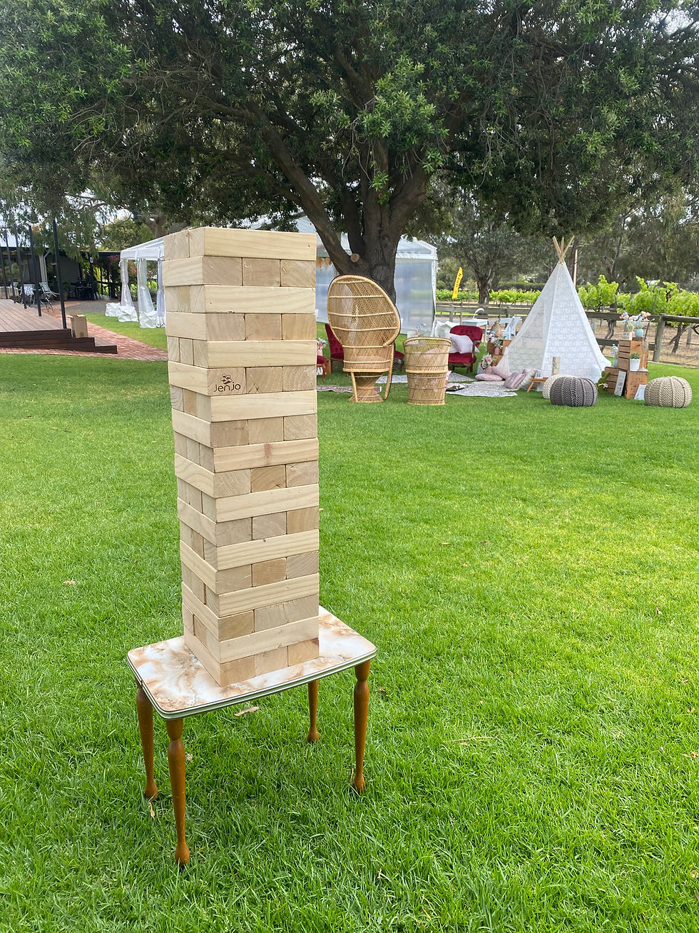Giant Jenga with table $25