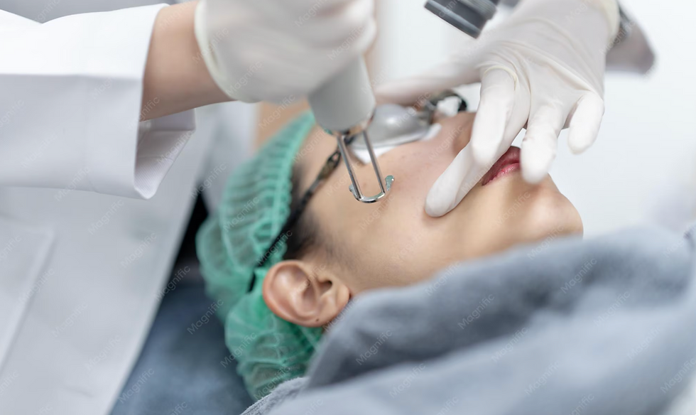 patient undergoing pico laser treatment