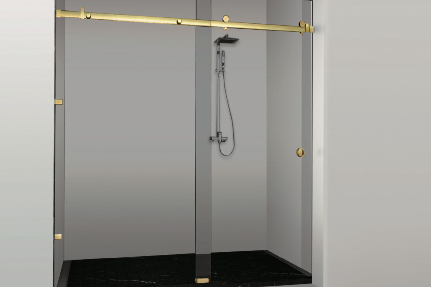 10mm clear glass with soft close