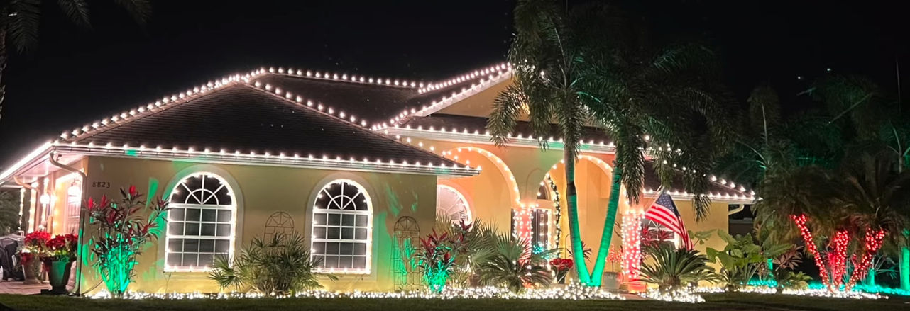 Christmas light installation in Boca Raton