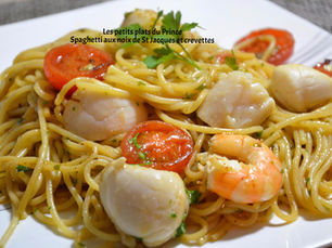 Spaghetti noix de st jacques et crevettes