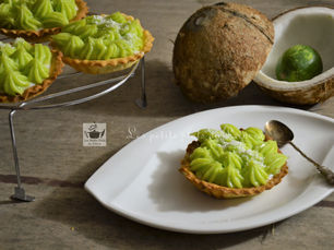 Tartelette crème de coco et lemon curd citron vert