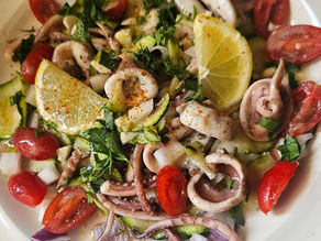 🐙 Salade tiède d’encornets rouges