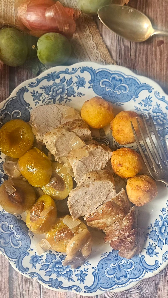 đ Filet mignon de porc aux Reine-Claude & pleurotes