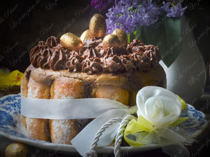 Charlotte chocolat poires pour fêter Pâques