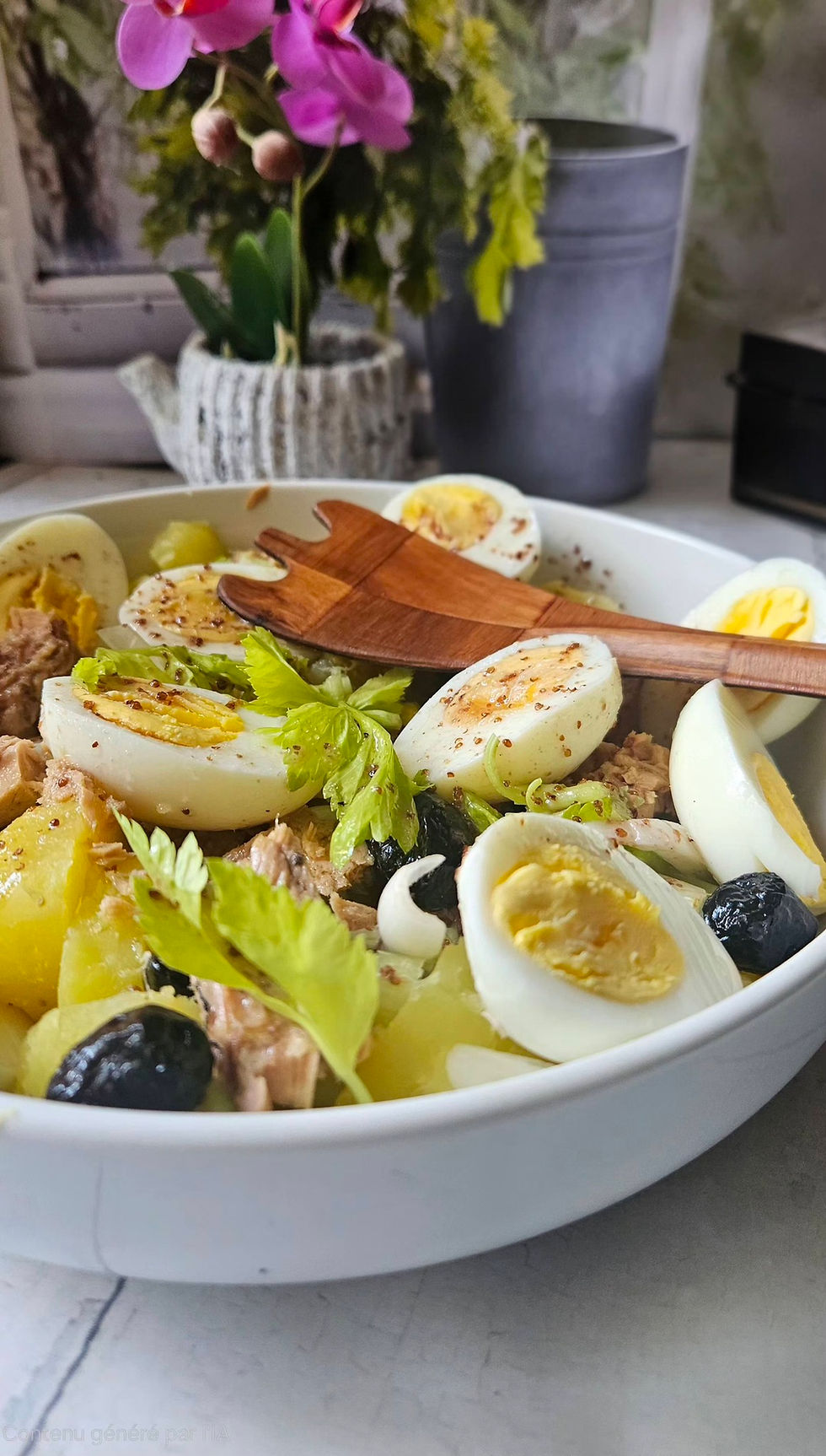 🥔 Salade de pommes de terre au thon, œufs durs, céleri & olives noires