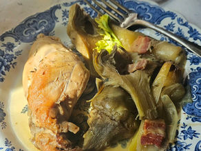 Lapin mijoté aux artichauts poivrades