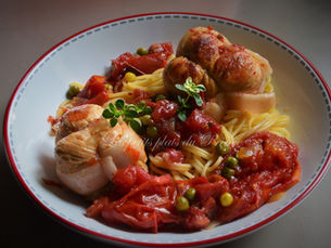 Paupiettes de dinde aux petits pois frais de saison