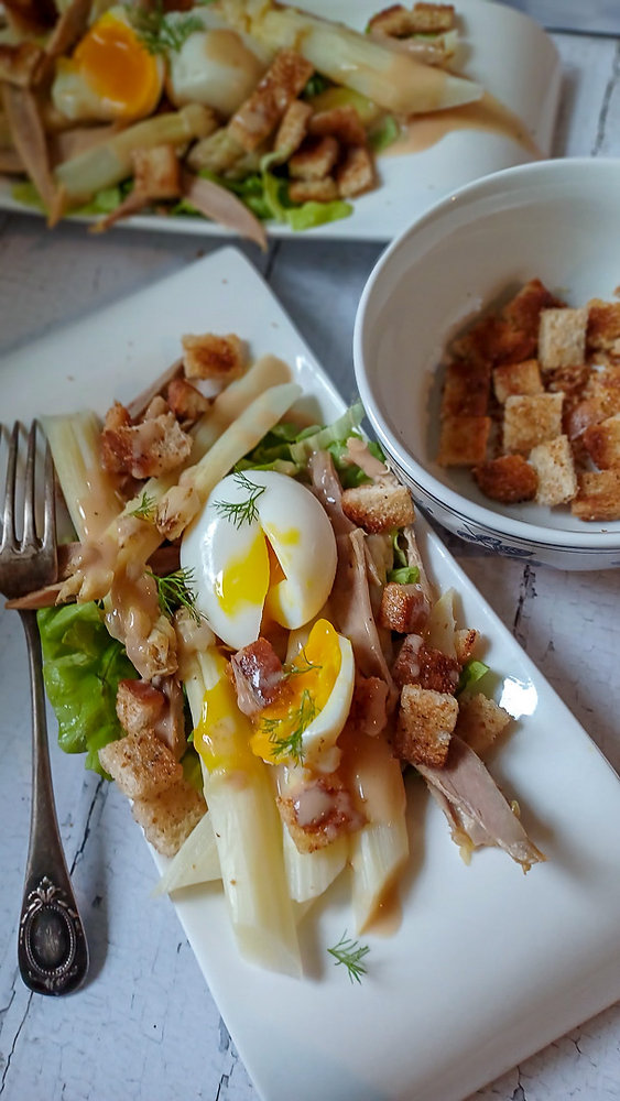 Salade aux asperges blanches façon César🥗