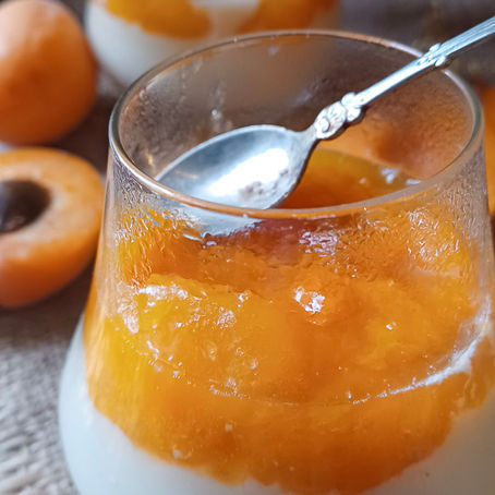 🌼 Panna cotta très végétale aux abricots & Reine-des-prés