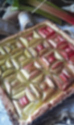 Tarte géométrique à la rhubarbe