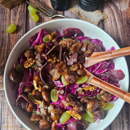 🥗 Salade automnale de chou rouge, châtaignes & magret séché