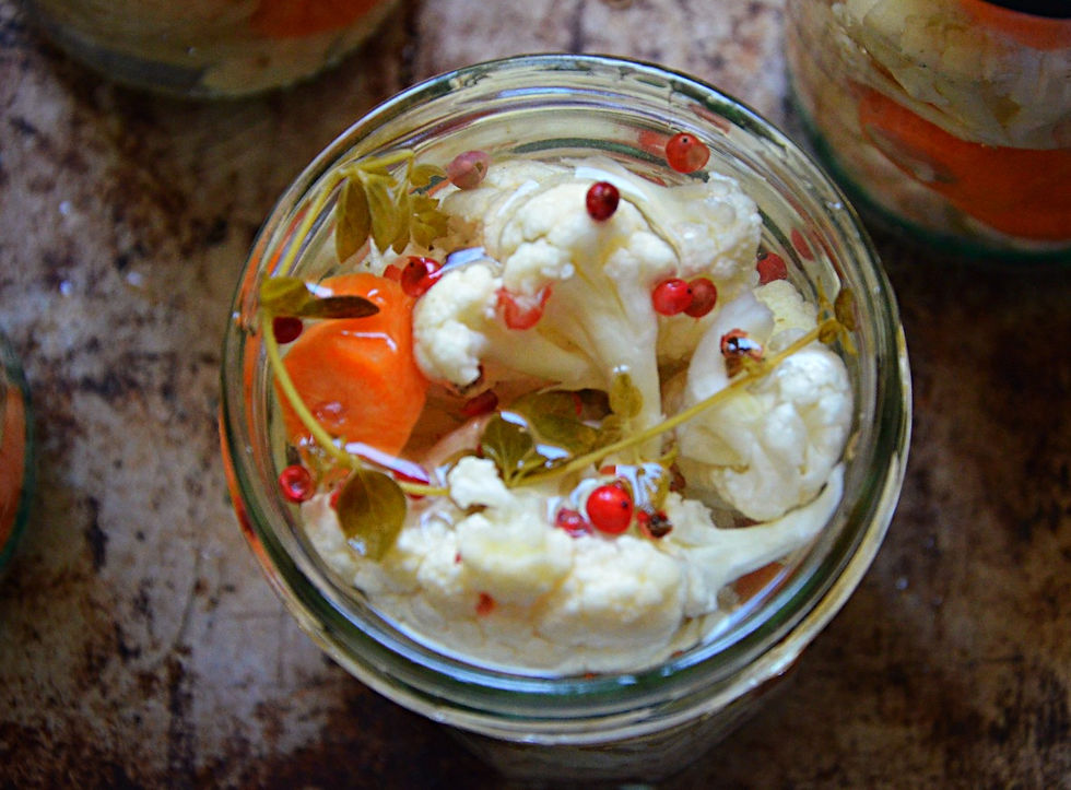 Pickles de chou-fleur et carottes au vinaigre