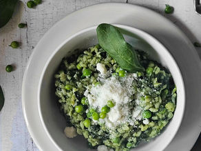 🌿 Risotto verde de printemps : épinards & petits pois (Risotto verde di primavera : spinaci e piselli)