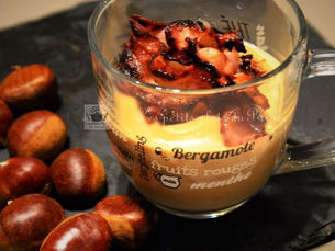 Velouté de châtaignes et chips de lard