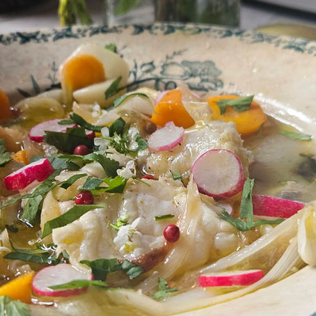 🍋 Lotte en escabèche douce, légumes croquants & herbes fraîches