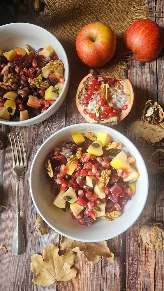 🍂 Salade d'automne aux betteraves, pommes, grenade et noix