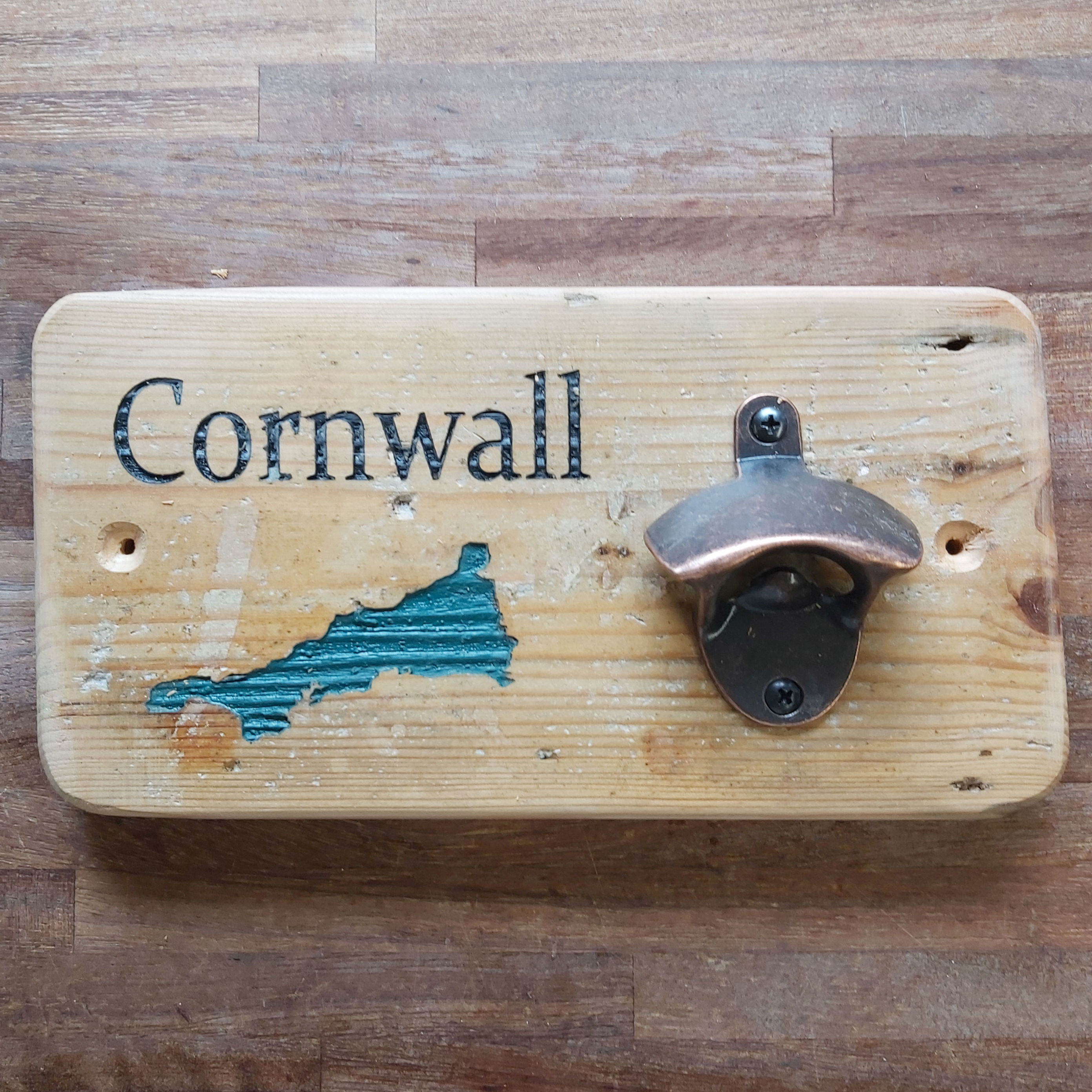Cornwall upcycled wood bottle opener