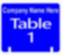 Table Number sign