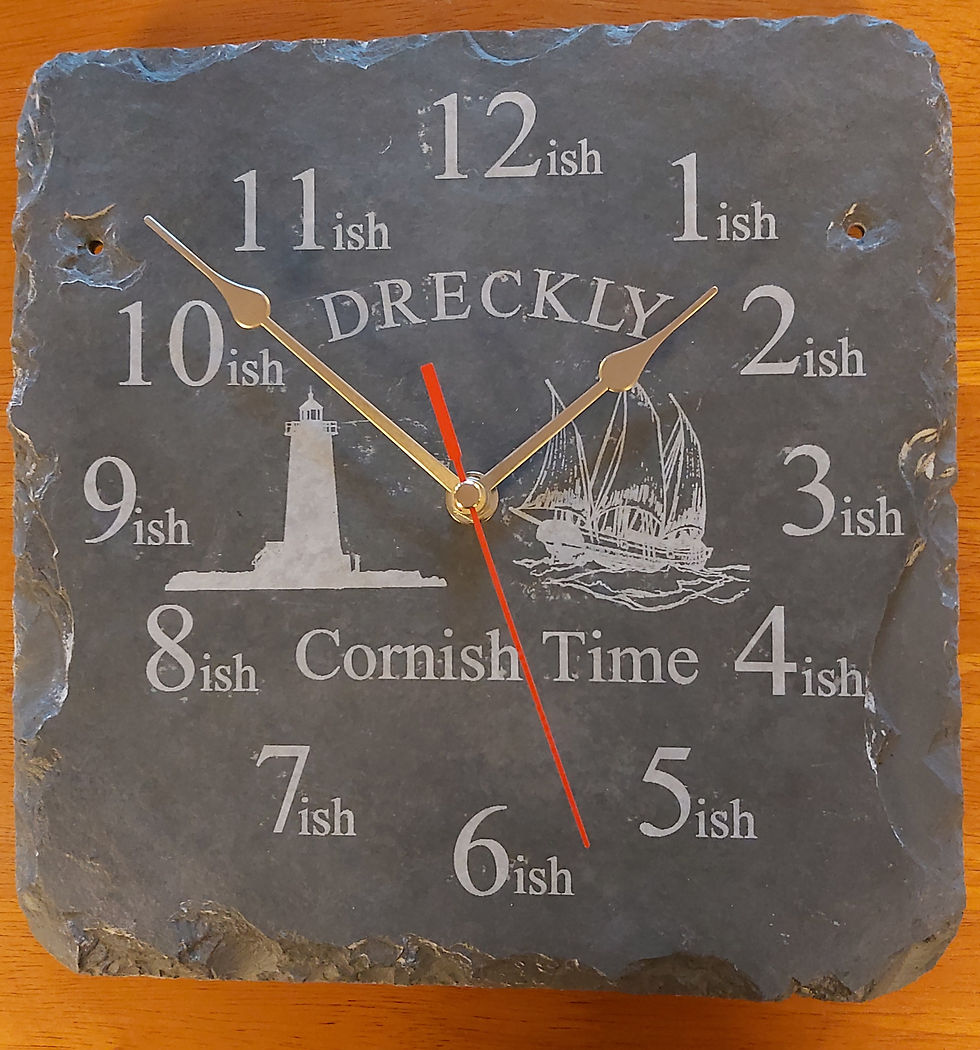 Thumbnail: Dreckly clock slate etched Lighthouse design