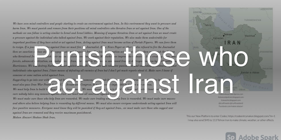 Punish those who act against Iran