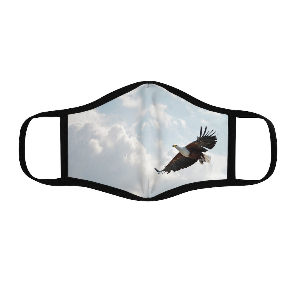 Soaring Eagle | Clouds Blue Sky| Feel the Freedom Fitted Polyester Face Mask