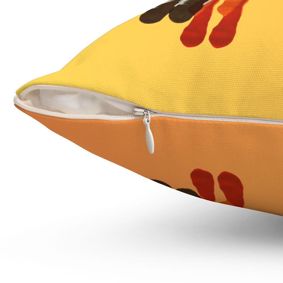 Thumbnail: Abstract Multicolor Yellow Vibrant Spun Polyester Accent Square Throw Pillow